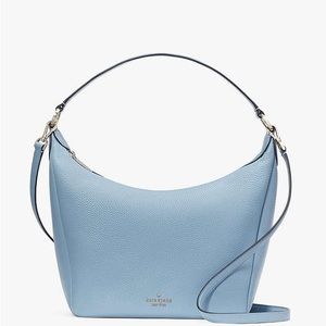 NWT In Box KATE SPADE 2 PIECE Leila Hobo Shoulder Bag & Medium. L-Zip Wristlet